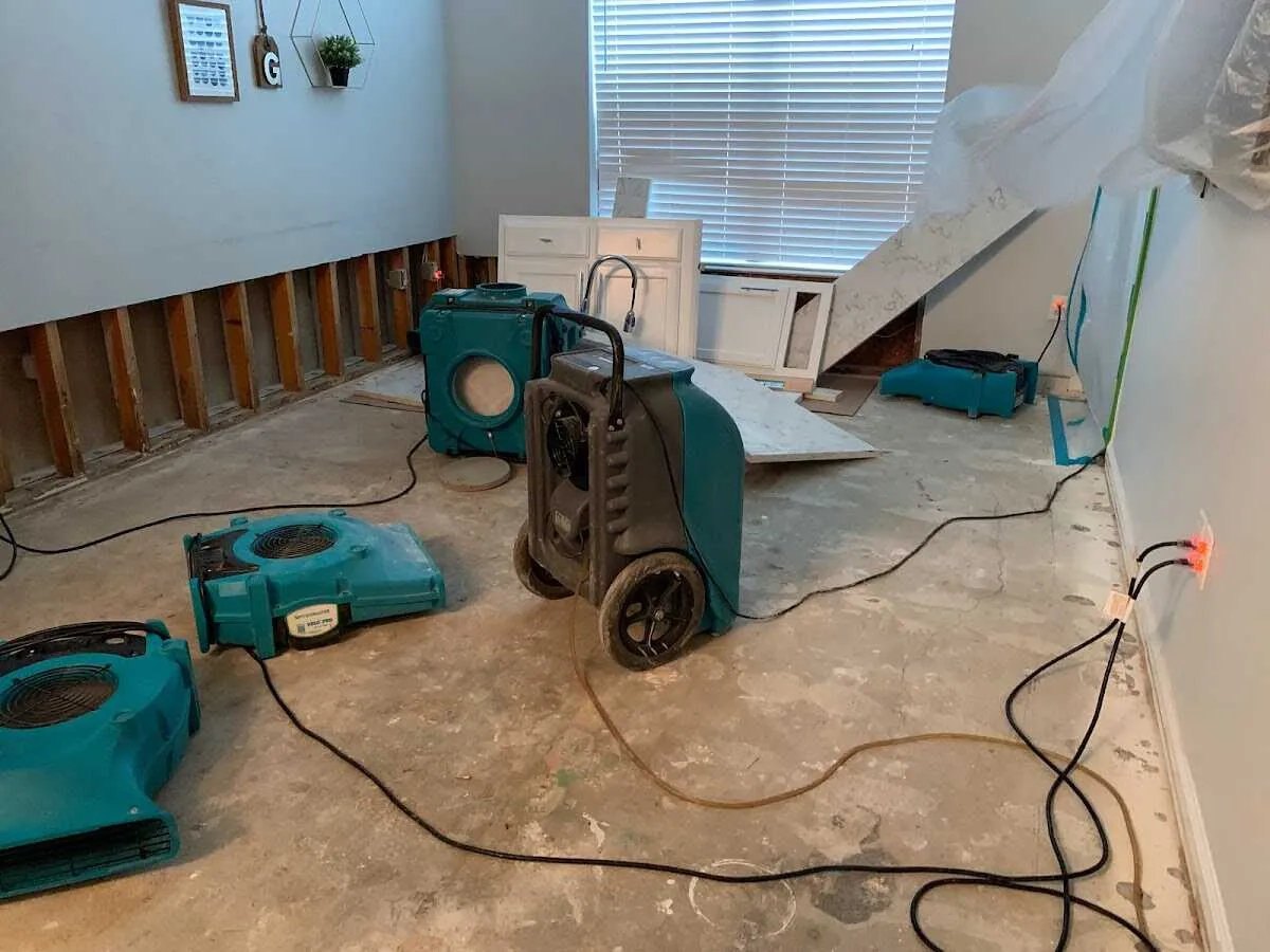 Dehumidifier in flood-cut room for Water Extraction & Removal in Campbellsville
